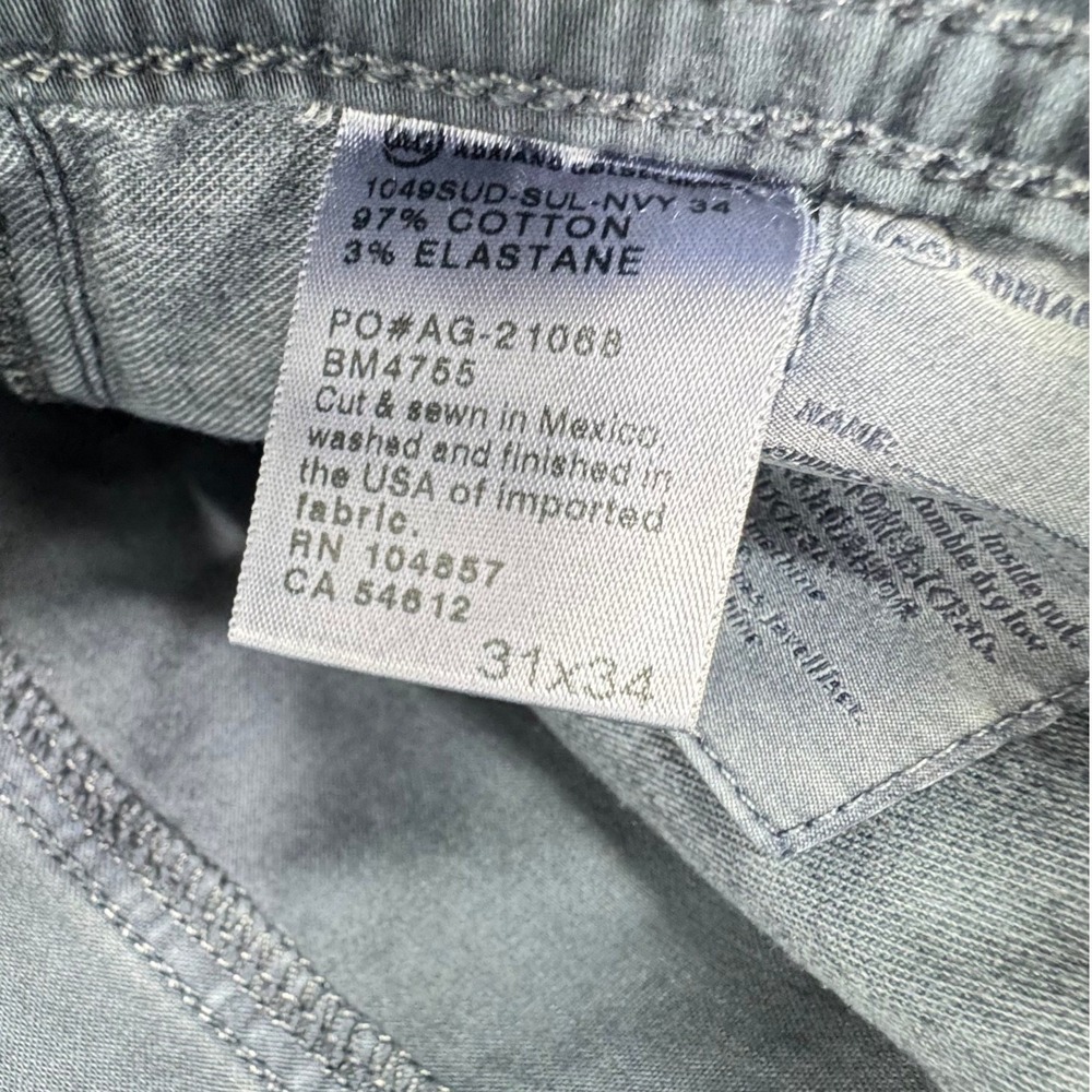 AG Adriano Goldschmied Pants Mens 31x34 The Protege Straight Leg 29" Inseam - Picture 10 of 11